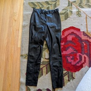 Jason Wu Split Hem Black Faux Leather Pants